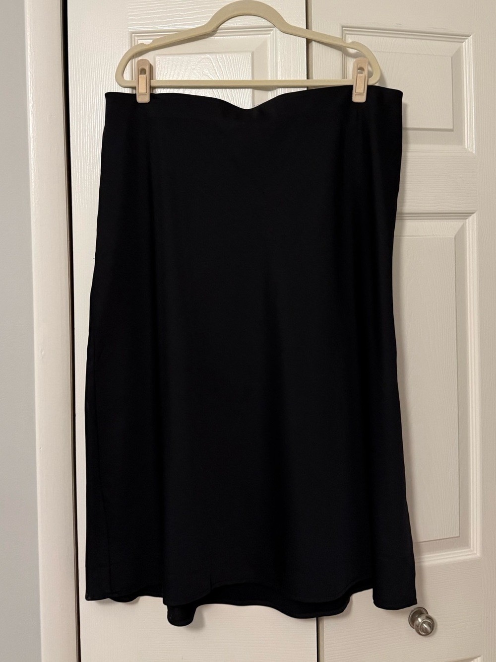 A New Day Silky Black Midi Skirt